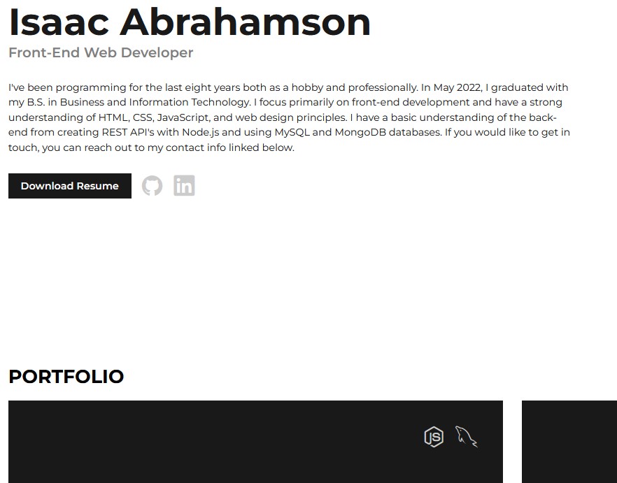 Picture of portfolio